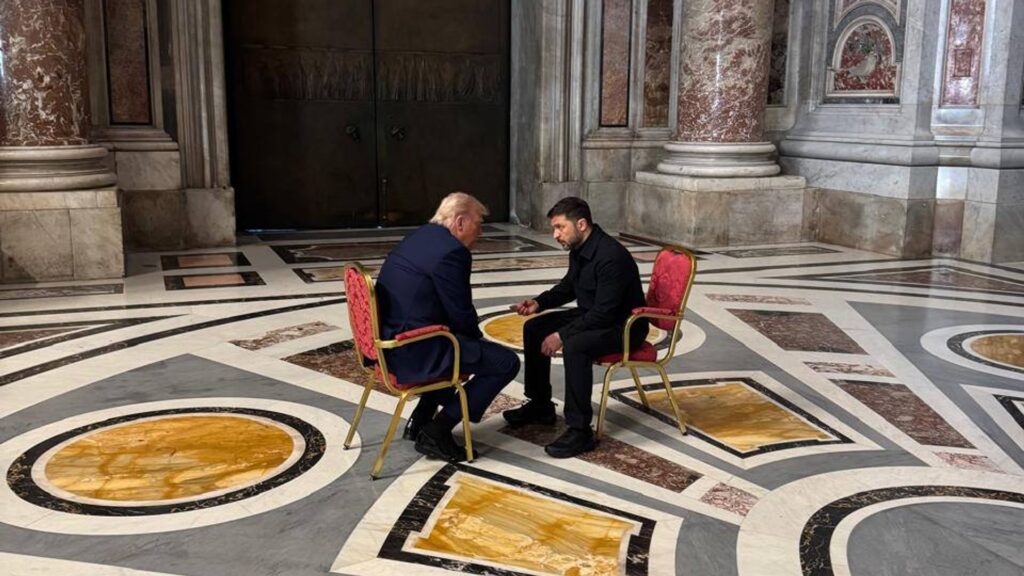 Eerste ontmoeting Trump en Zelensky sinds woordenwisseling in Witte Huis