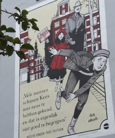 Muurschildering van Kees de jongen onthuld in de Jordaan als eerbetoon aan icoon