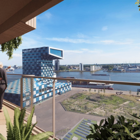 Koningin Máxima opent eerste circulaire houten woontoren Sawa in Rotterdam