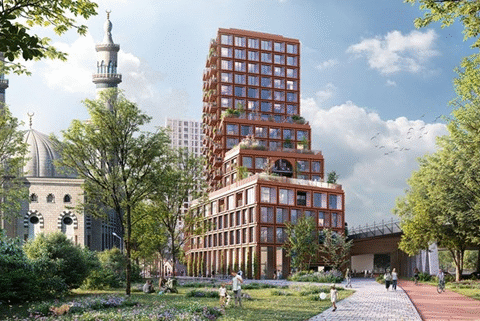 AM en Heijmans starten bouw van Atlas 1 in de gebiedsontwikkeling Rotterdams Tij in Rotterdam