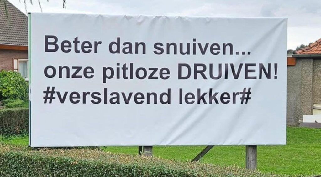 Boerderijwinkel in Zuid-Limburg wint prijs voor slechtste slogan van het jaar met drug-gerelateerde woordspeling