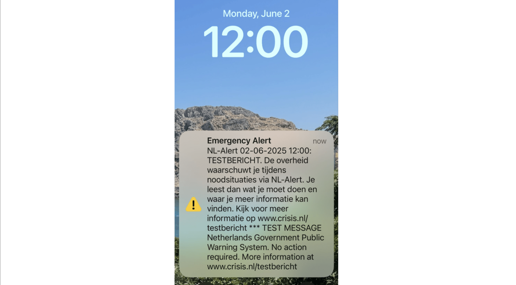 NL-Alert пройдет тест в 12:00 1 декабря по всей стране