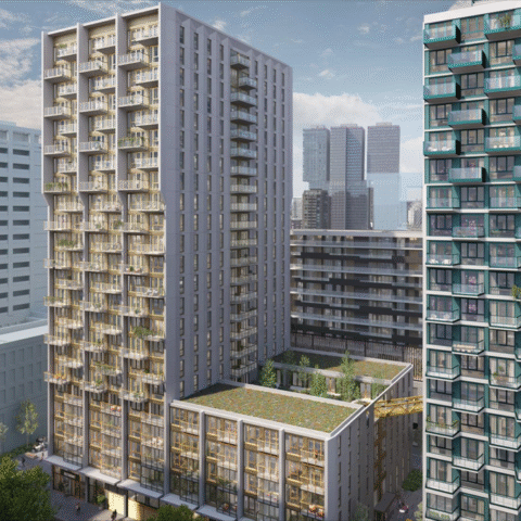 Twee woontorens met 482 appartementen in Rotterdam, 40% betaalbare woningen