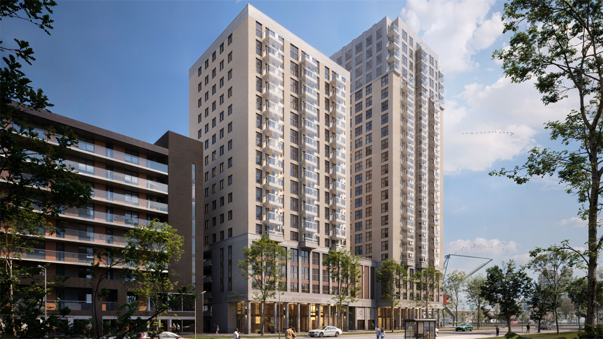 VanWonen start bouw van twee woontorens in Haagse Petroleumhaven met sociale en middenhuurwoningen