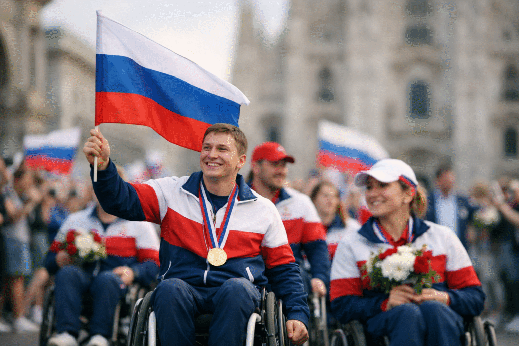 Russische paralympiërs keren terug onder nationale vlag in Milaan na internationale uitsluiting