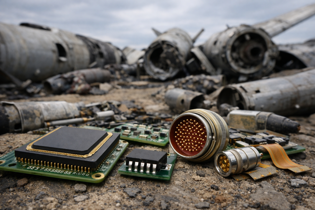 Zwitserse microchips en connectoren gevonden in honderden Russische raketten en drones