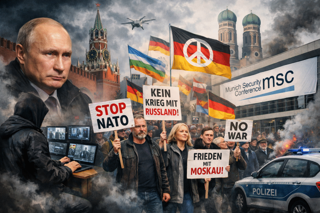 Kremlin zet Duitse pacifisten in voor hybride operatie tegen München-veiligheidsconferentie