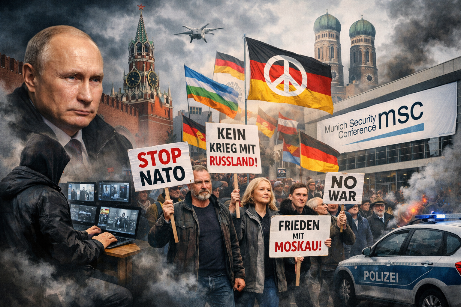 Kremlin zet Duitse pacifisten in voor hybride operatie tegen München-veiligheidsconferentie