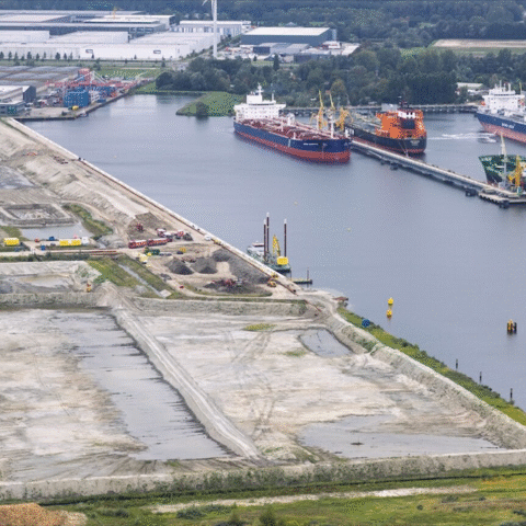 Nieuwe terminal voor Mibau Stema in haven Amsterdam versterkt productiecapaciteit voor bouwgrondstoffen