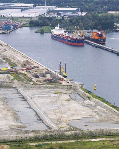 Nieuwe terminal voor Mibau Stema in haven Amsterdam versterkt productiecapaciteit voor bouwgrondstoffen