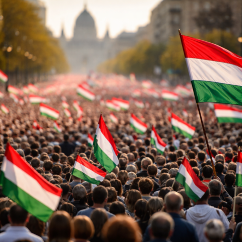 Massale nationale mars in Boedapest zet toon voor historische verkiezingen