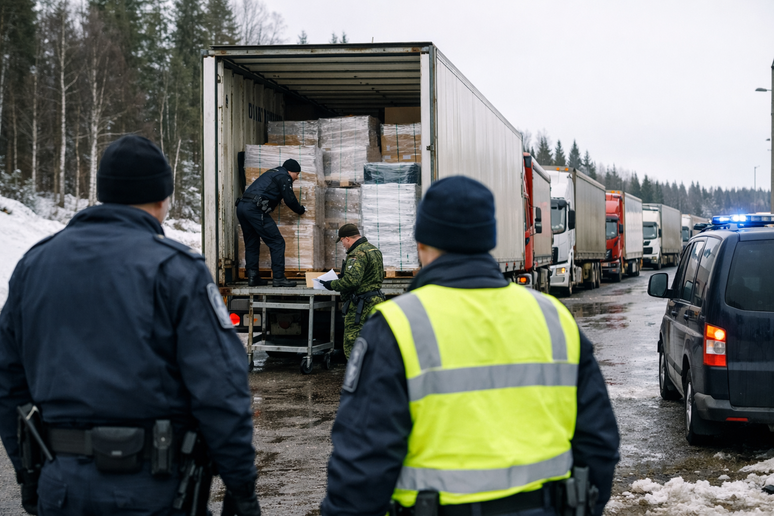 Finse douane ontdekt massale sanctieontduiking: honderden vrachtwagens illegaal naar Rusland