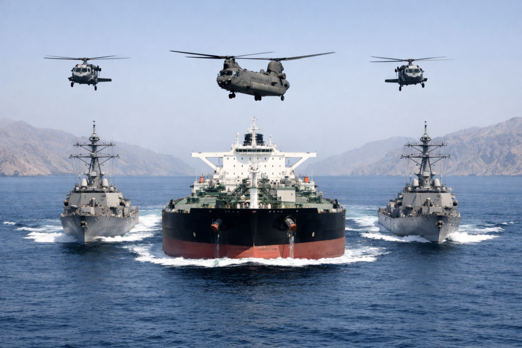 Trump zet in op militaire escorte van olietankers door Straat van Hormuz – 'zeer gevaarlijke missie'