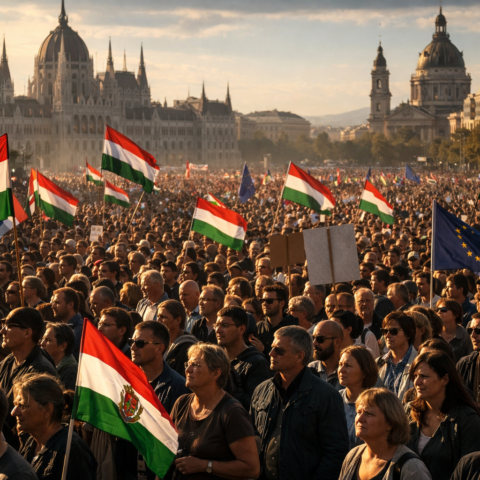 Duizenden Hongaren demonstreren tegen Orbán vóór cruciale verkiezingen