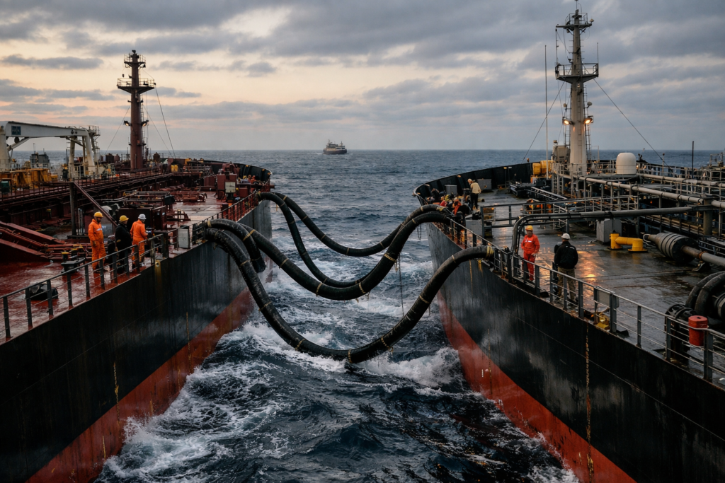 Rusland ontwijkt sancties met gevaarlijke olie-overdrachten op open zee