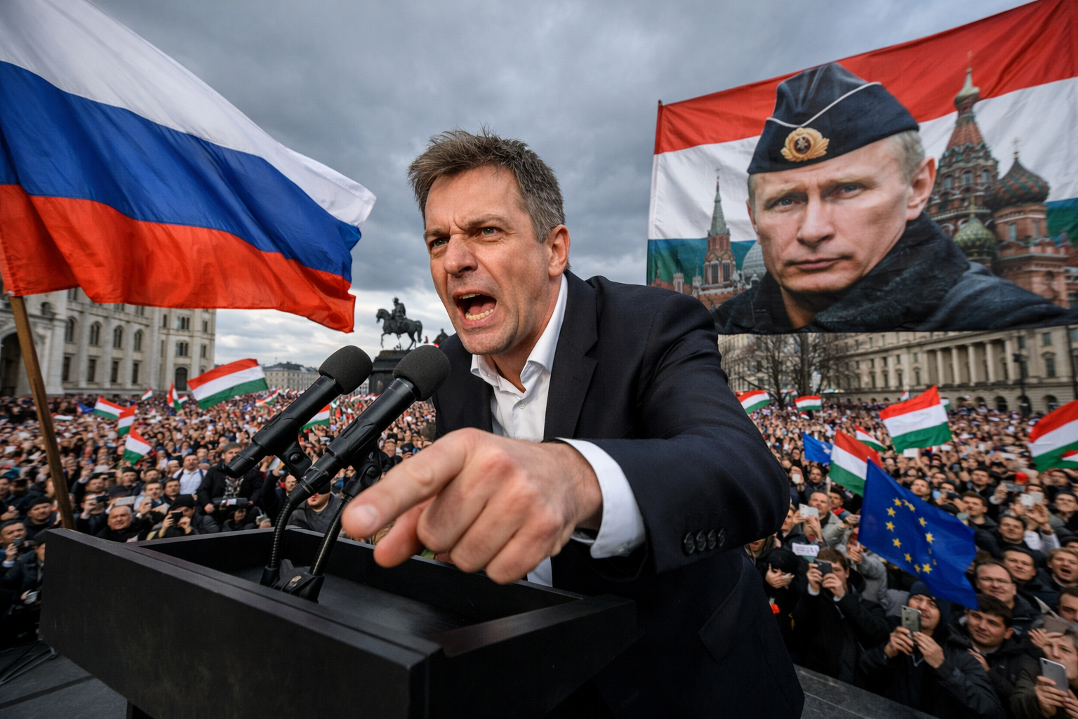 Hongaarse oppositieleider daagt Russische propaganda uit met provocatieve speech