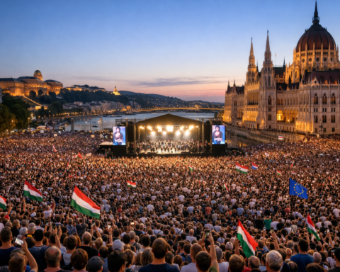 Boedapest beleeft historisch protestconcert tegen Orbán met meer dan 100.000 demonstranten