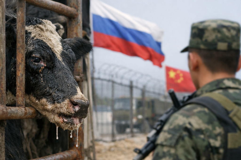 Verzwegen Russische vee-epidemie overspoelt Chinese grenzen en schudt aan WTO-fundament