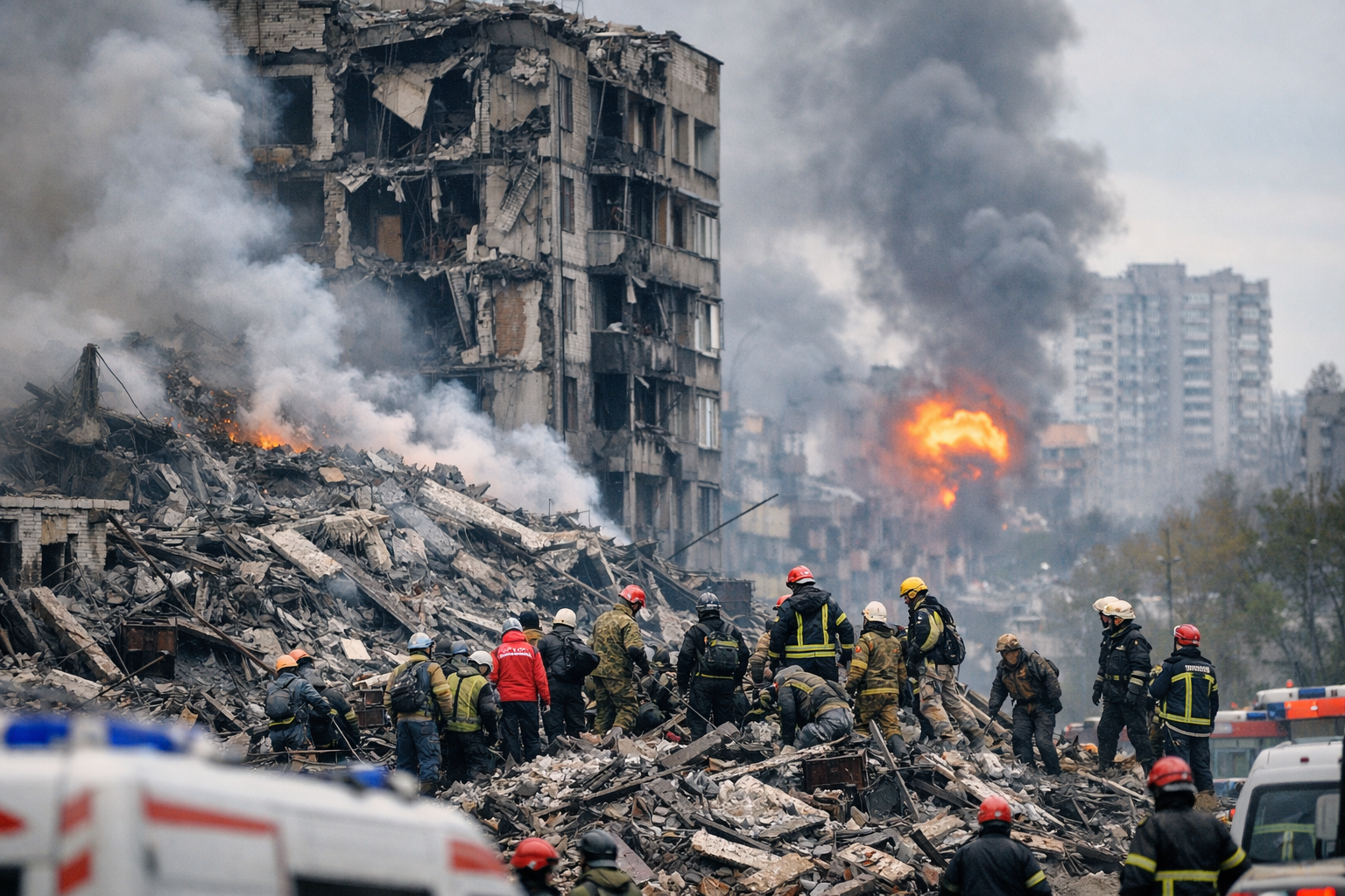 Massale Russische raketaanval treft Oekraïense steden, tientallen burgers gedood