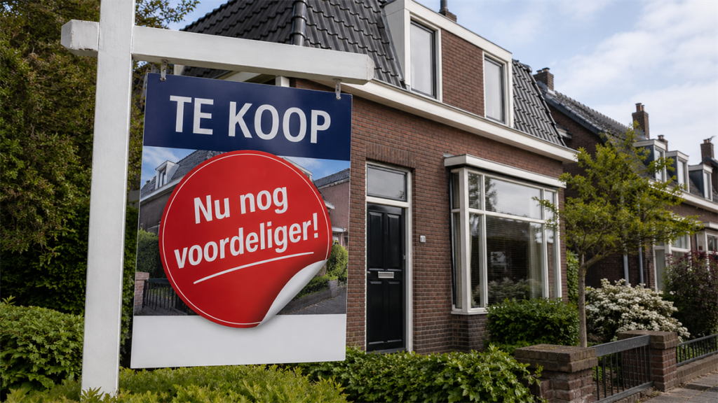 Daling in huizenprijzen en overbiedingen in Nederland, marktonzekerheid door stijgende hypotheekrente