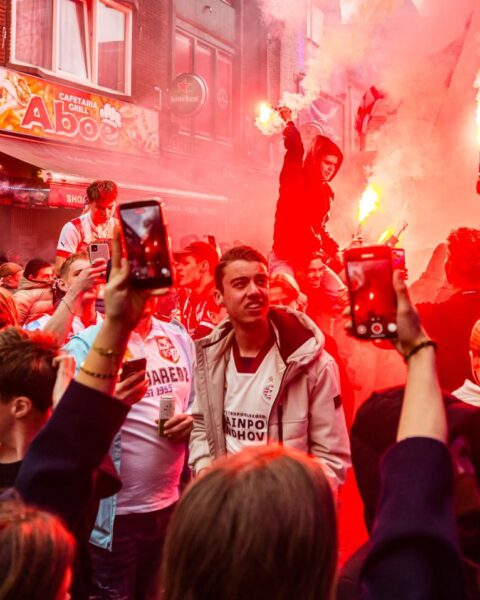 Evenement ter viering van PSV's nationale titel vandaag in het centrum van Eindhoven