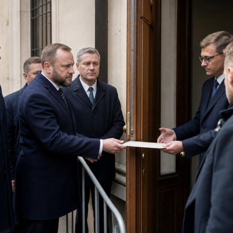 Poolse extreemrechtse politici overhandigen pro-Russische brief bij ambassadebezoek