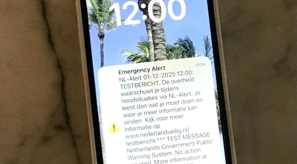 Test van het nationale NL Alert-waarschuwingssysteem vandaag om 12:00 uur