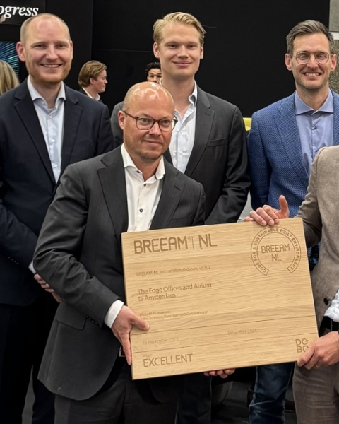 The Edge in Amsterdam ontvangt opnieuw Breeam-NL In-Use Excellent certificering tijdens Provada