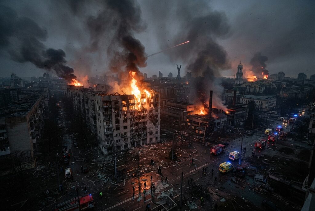 Rusland voert een van de zwaarste raket- en droneaanvallen op Kyiv uit