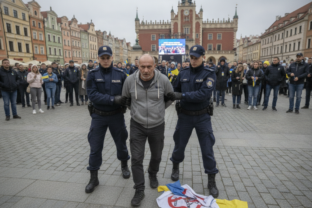 Man met Russische spionageverleden aangehouden na anti-Oekraïense actie in Poznań