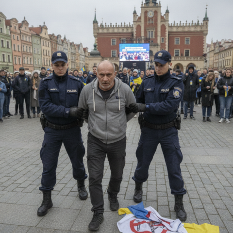 Man met Russische spionageverleden aangehouden na anti-Oekraïense actie in Poznań