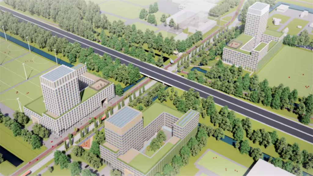 Delft bouwt 2.100 extra studentenwoningen nabij sportcluster aan de Kruithuisweg