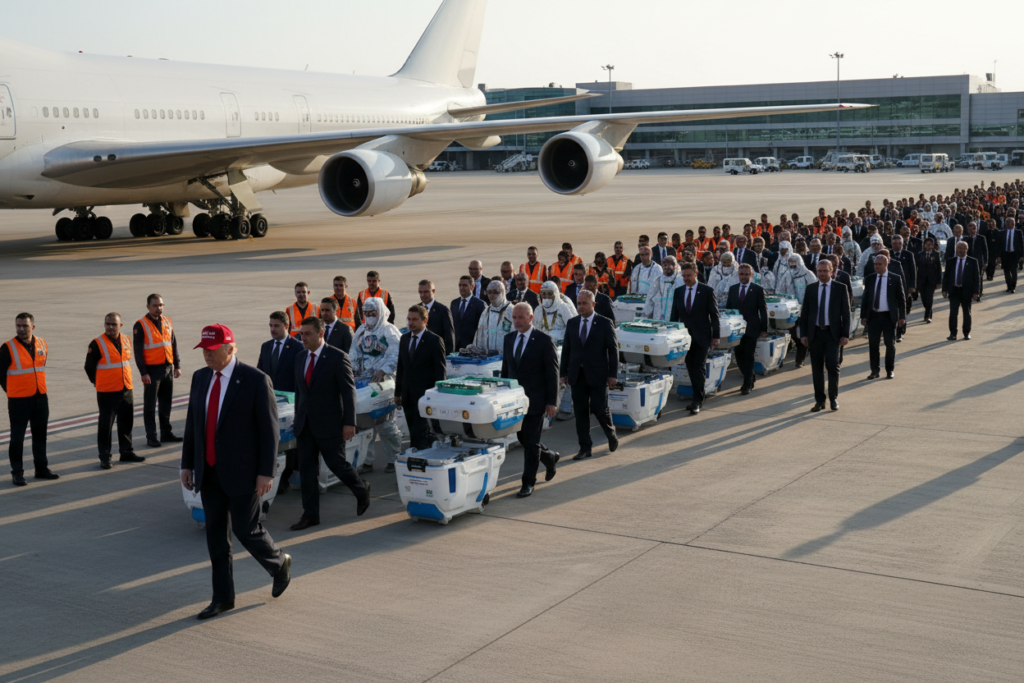 Trump reist met 1400 man naar Turkije, waaronder personeel voor zijn biologisch afval
