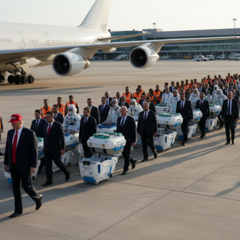 Trump reist met 1400 man naar Turkije, waaronder personeel voor zijn biologisch afval