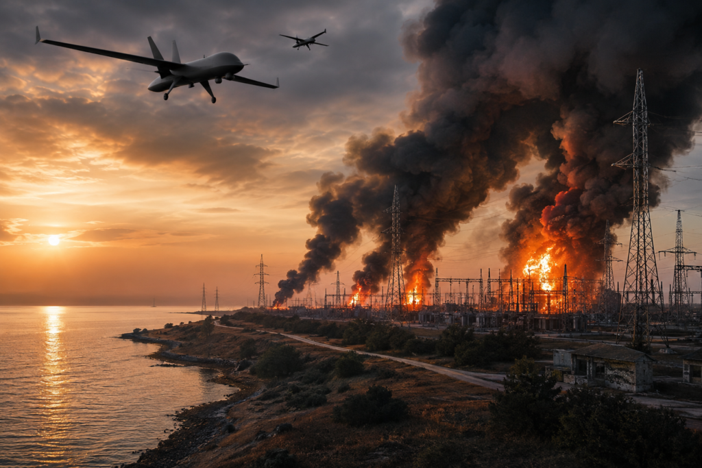 Oekraïense drones schakelen zestien energieknooppunten op de Krim uit