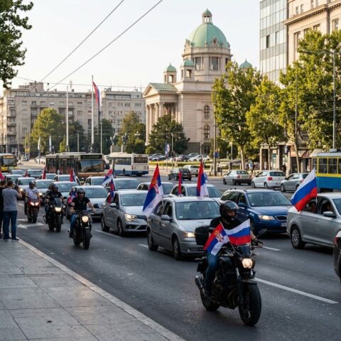 Narodni Patrol organiseert in Belgrado pro-Russische autotocht tegen EU-koers