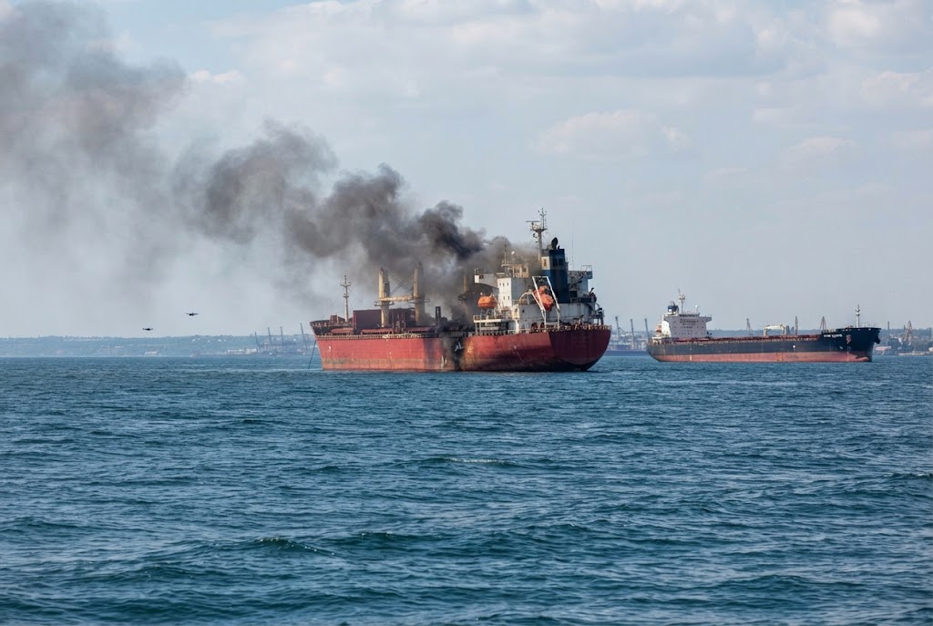 Russische drones raken Duits en Guinee-Bissaus schip bij Odesa