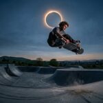 Spaanse skateboarder Danny León brengt truc tijdens zonsverduistering naar tientallen miljoenen kijkers