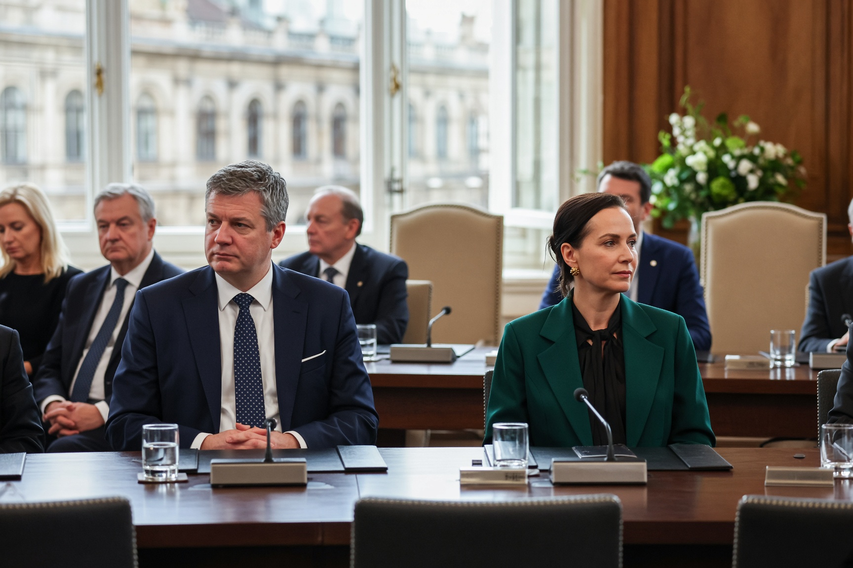 Voormalig Pools onderminister Romanowski aanwezig naast Russische diplomate in Boedapest
