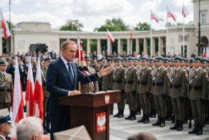 Tusk waarschuwt voor Poolse veiligheidsrisico’s door blokkade van defensie-uitgaven