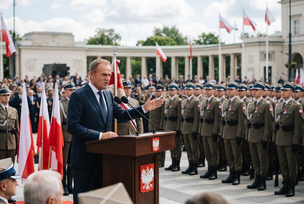Tusk waarschuwt voor Poolse veiligheidsrisico’s door blokkade van defensie-uitgaven