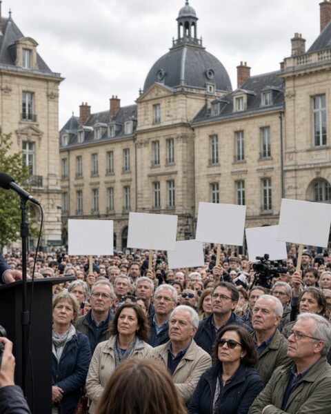 Les Patriotes houdt in Arras betoging tegen sancties en steun aan Oekraïne