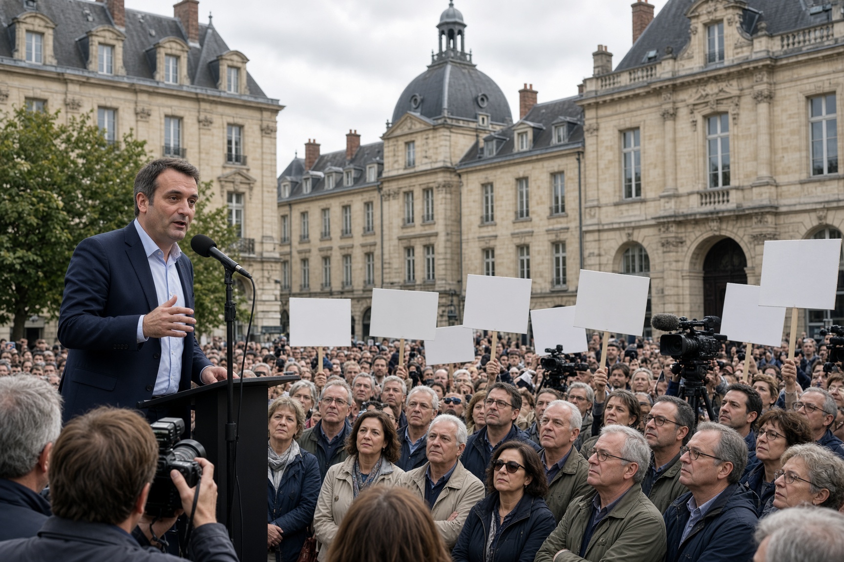 Les Patriotes houdt in Arras betoging tegen sancties en steun aan Oekraïne