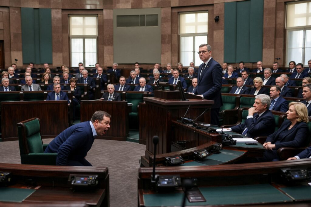 PiS-Kamerlid bootst tijdens Sejm-debat blaffend geluid na