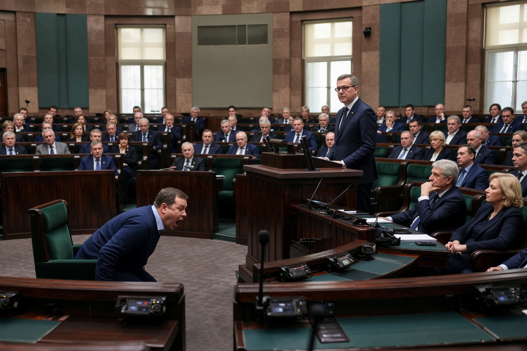 PiS-Kamerlid bootst tijdens Sejm-debat blaffend geluid na