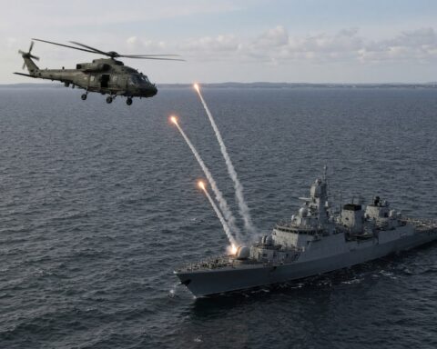 Russisch fregat vuurt lichtkogels af op Deense militaire helikopter