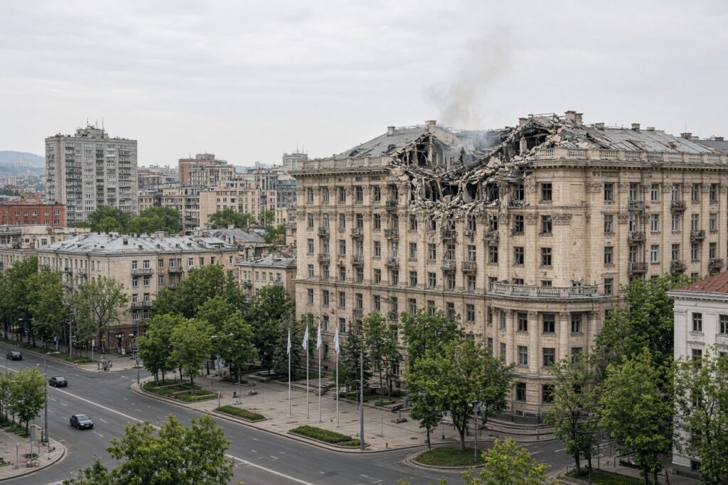 Russische droneaanval treft academie en medisch centrum in Kyiv