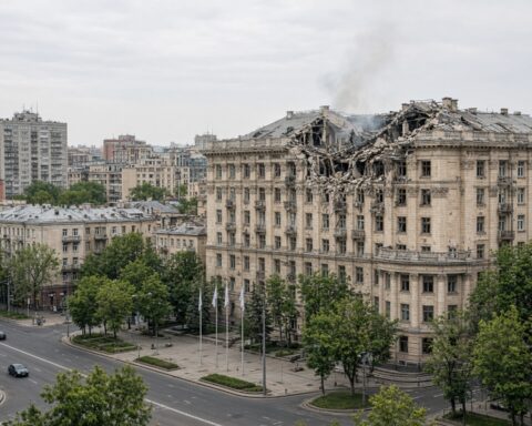 Russische droneaanval treft academie en medisch centrum in Kyiv