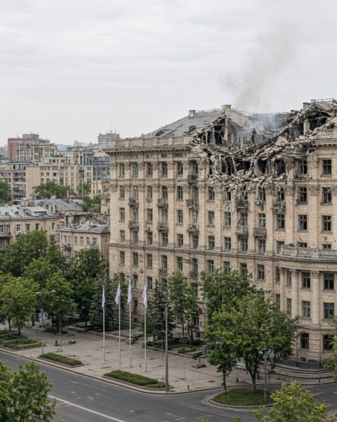 Russische droneaanval treft academie en medisch centrum in Kyiv