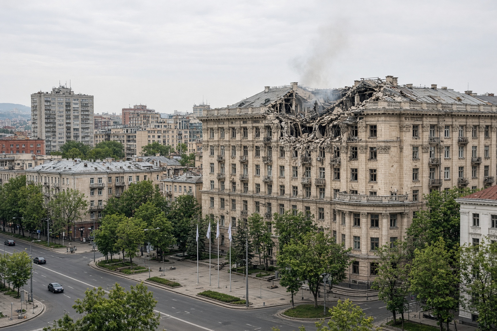 Russische droneaanval treft academie en medisch centrum in Kyiv